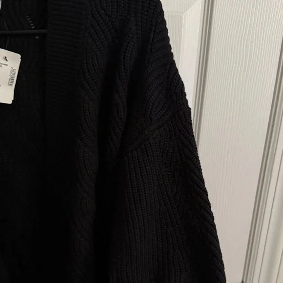 Saks Fifth Avenue Black Cable Knit Sweater - Picture 5 of 7